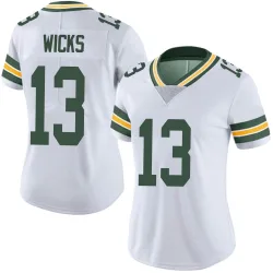 Green Bay Packers Women's Limited White Vapor Untouchable Jersey (13 Dontayvion Wicks)