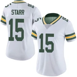 Green Bay Packers Women's Limited White Vapor Untouchable Jersey (15 Bart Starr)