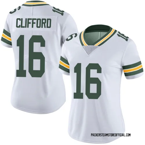 Green Bay Packers Women's Limited White Vapor Untouchable Jersey (16 Sean Clifford)