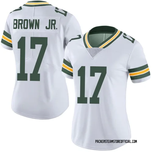 Green Bay Packers Women's Limited White Vapor Untouchable Jersey (17 Sam Brown Jr.)