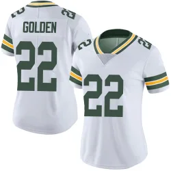 Green Bay Packers Women's Limited White Vapor Untouchable Jersey (22 Matthew Golden)