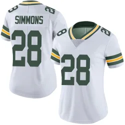Green Bay Packers Women's Limited White Vapor Untouchable Jersey (28 Isaiah Simmons)