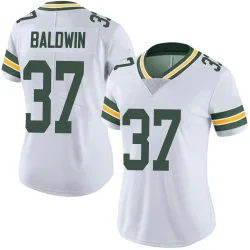 Green Bay Packers Women's Limited White Vapor Untouchable Jersey (37 Johnathan Baldwin)