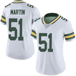 Green Bay Packers Women's Limited White Vapor Untouchable Jersey (51 Jeremiah Martin)