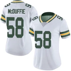 Green Bay Packers Women's Limited White Vapor Untouchable Jersey (58 Isaiah McDuffie)