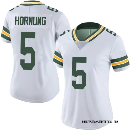 Green Bay Packers Women's Limited White Vapor Untouchable Jersey (5 Paul Hornung)