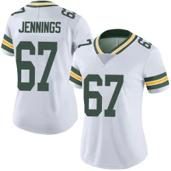 Green Bay Packers Women's Limited White Vapor Untouchable Jersey (67 Donovan Jennings)