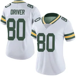 Green Bay Packers Women's Limited White Vapor Untouchable Jersey (80 Donald Driver)