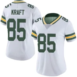 Green Bay Packers Women's Limited White Vapor Untouchable Jersey (85 Tucker Kraft)
