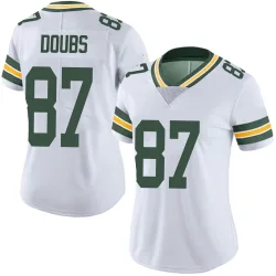 Green Bay Packers Women's Limited White Vapor Untouchable Jersey (87 Romeo Doubs)