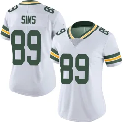 Green Bay Packers Women's Limited White Vapor Untouchable Jersey (89 Ben Sims)