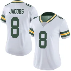 Green Bay Packers Women's Limited White Vapor Untouchable Jersey (8 Josh Jacobs)