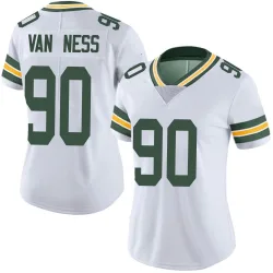Green Bay Packers Women's Limited White Vapor Untouchable Jersey (90 Lukas Van Ness)