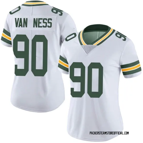 Green Bay Packers Women's Limited White Vapor Untouchable Jersey (90 Lukas Van Ness)