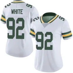 Green Bay Packers Women's Limited White Vapor Untouchable Jersey (92 Reggie White)