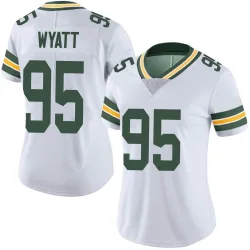 Green Bay Packers Women's Limited White Vapor Untouchable Jersey (95 Devonte Wyatt)