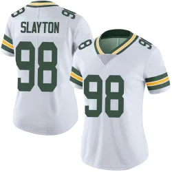 Green Bay Packers Women's Limited White Vapor Untouchable Jersey (98 Chris Slayton)