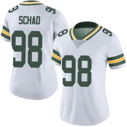Green Bay Packers Women's Limited White Vapor Untouchable Jersey (98 Keonte Schad)