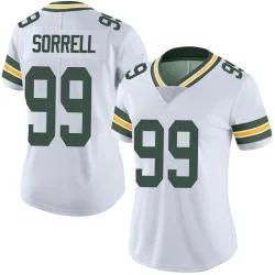 Green Bay Packers Women's Limited White Vapor Untouchable Jersey (99 Barryn Sorrell)