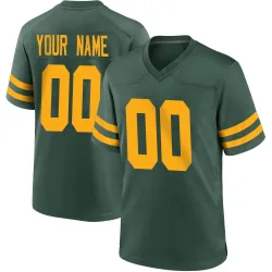 Green Bay Packers Youth Game Green Alternate Jersey (00 Custom)
