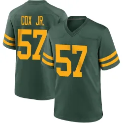 Green Bay Packers Youth Game Green Alternate Jersey (57 Brenton Cox Jr.)