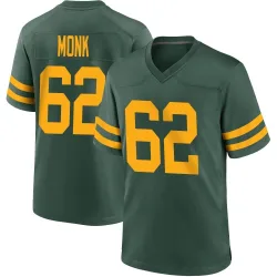 Green Bay Packers Youth Game Green Alternate Jersey (62 Jacob Monk)