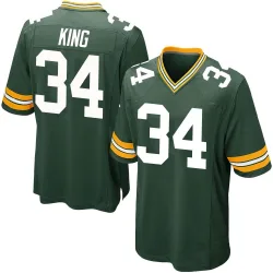 Green Bay Packers Youth Game Green Team Color Jersey (34 Kalen King)