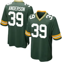 Green Bay Packers Youth Game Green Team Color Jersey (39 Zayne Anderson)