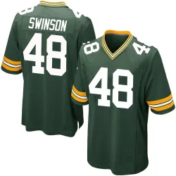 Green Bay Packers Youth Game Green Team Color Jersey (48 Messiah Swinson)