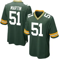 Green Bay Packers Youth Game Green Team Color Jersey (51 Jeremiah Martin)