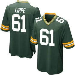 Green Bay Packers Youth Game Green Team Color Jersey (61 J.J. Lippe)
