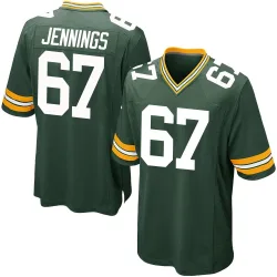 Green Bay Packers Youth Game Green Team Color Jersey (67 Donovan Jennings)