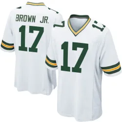 Green Bay Packers Youth Game White Jersey (17 Sam Brown Jr.)
