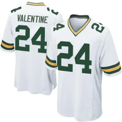 Green Bay Packers Youth Game White Jersey (24 Carrington Valentine)