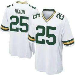 Green Bay Packers Youth Game White Jersey (25 Keisean Nixon)