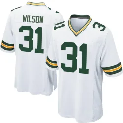 Green Bay Packers Youth Game White Jersey (31 Emanuel Wilson)