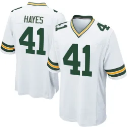 Green Bay Packers Youth Game White Jersey (41 Kaleb Hayes)