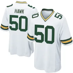 Green Bay Packers Youth Game White Jersey (50 A.J. Hawk)
