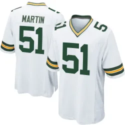 Green Bay Packers Youth Game White Jersey (51 Jeremiah Martin)