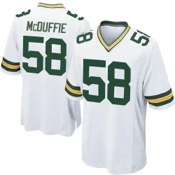 Green Bay Packers Youth Game White Jersey (58 Isaiah McDuffie)