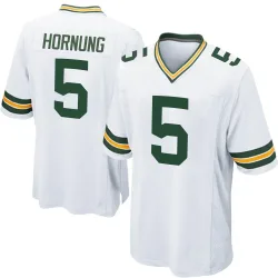 Green Bay Packers Youth Game White Jersey (5 Paul Hornung)