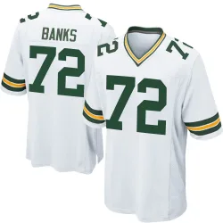 Green Bay Packers Youth Game White Jersey (72 Brant Banks)