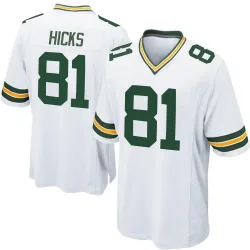 Green Bay Packers Youth Game White Jersey (81 Julian Hicks)