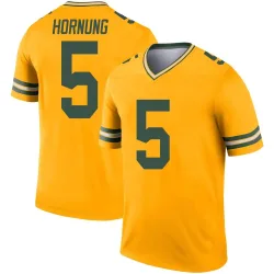 Green Bay Packers Youth Legend Gold Inverted Jersey (5 Paul Hornung)