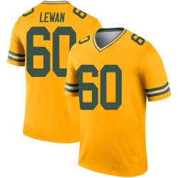 Green Bay Packers Youth Legend Gold Inverted Jersey (60 Jason Lewan)