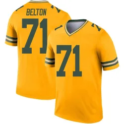 Green Bay Packers Youth Legend Gold Inverted Jersey (71 Anthony Belton)