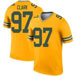 Green Bay Packers Youth Legend Gold Inverted Jersey (97 Kenny Clark)
