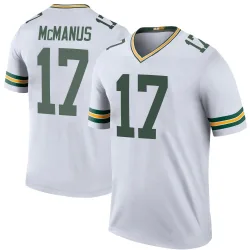 Green Bay Packers Youth Legend White Color Rush Jersey (17 Brandon McManus)