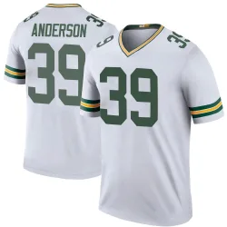 Green Bay Packers Youth Legend White Color Rush Jersey (39 Zayne Anderson)