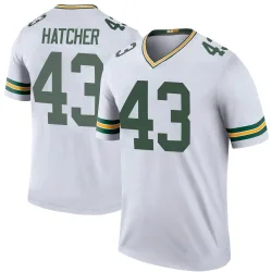 Green Bay Packers Youth Legend White Color Rush Jersey (43 Broughton Hatcher)